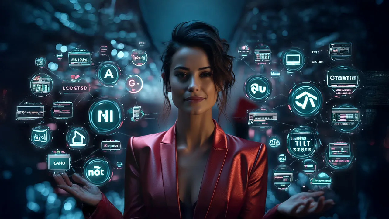 Nova AI manipulant interface holographique connectée avec écosystème MCP outils