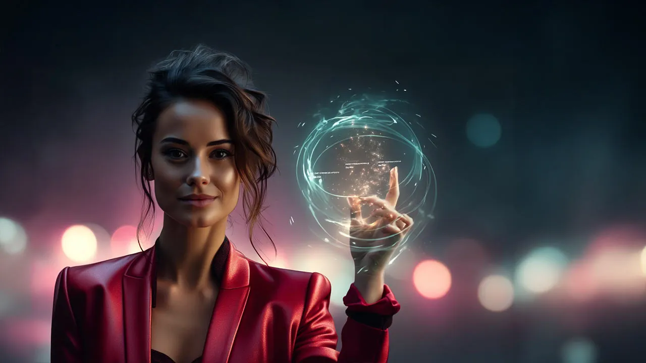 Nova AI créant art digital interface Leonardo holographique futuriste
